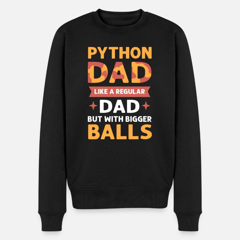 Python-vater. Herpetologen. Königspython - Männer Premium Bio Pullover - Schwarz