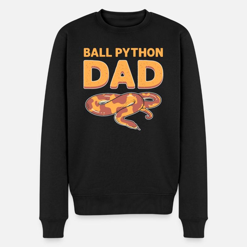 Kugelpython-vater. Herpetologen. Königliche - Männer Premium Bio Pullover - Schwarz