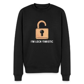 Ich Bin Lock-timistic. Schlösser Knacken. - Männer Premium Bio Pullover - Schwarz - Vorne - Nico (187cm)