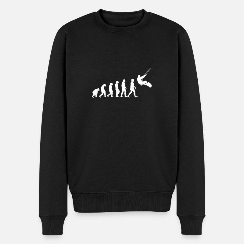 Kitesurfing Evolution. Kitesurfing Kiteboarding - Men's Premium Organic Jumper - black