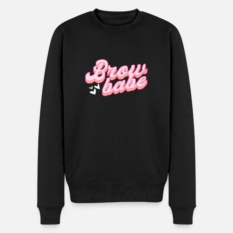 Augenbrauen-Babe. Microblading Augenbraue - Männer Premium Bio Pullover - Schwarz