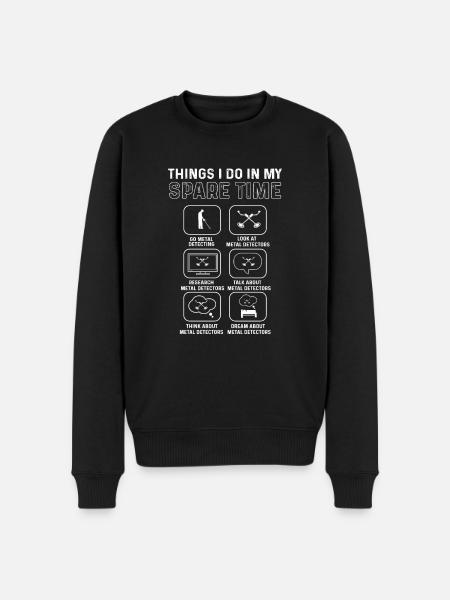 Metaldetektor. Relikviejagt. Metaldetektion - Økologisk premium-sweatshirt til mænd - sort
