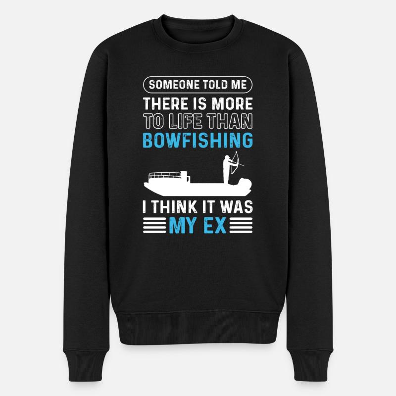 Fischfischfischfischfischfisch -Bogenjäger Fisch - Männer Premium Bio Pullover - Schwarz