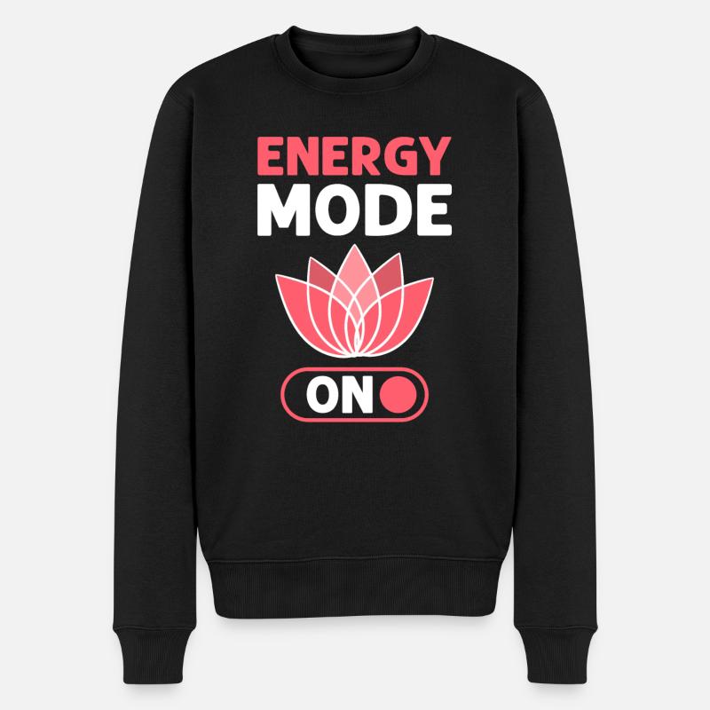 Energieflussmodus Eingeschaltet. Energieheiler - Männer Premium Bio Pullover - Schwarz