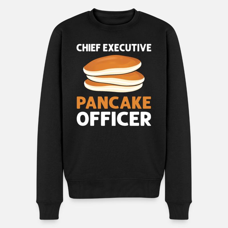 Chief Executive Pancake Officer. Waffel - Männer Premium Bio Pullover - Schwarz