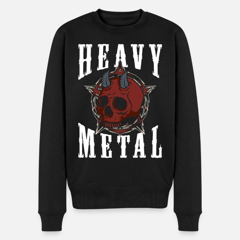 Heavy Metal Rockabilly Rock and Roll - Männer Premium Bio Pullover - Schwarz