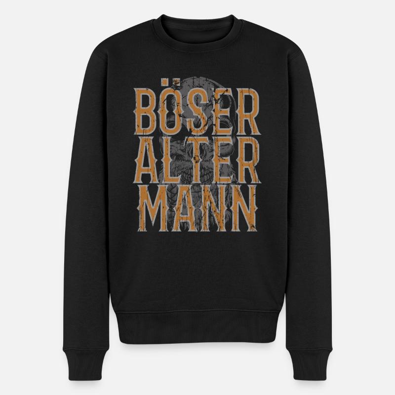 Böser Alter Mann lustiger Spruch Vintage - Männer Premium Bio Pullover - Schwarz