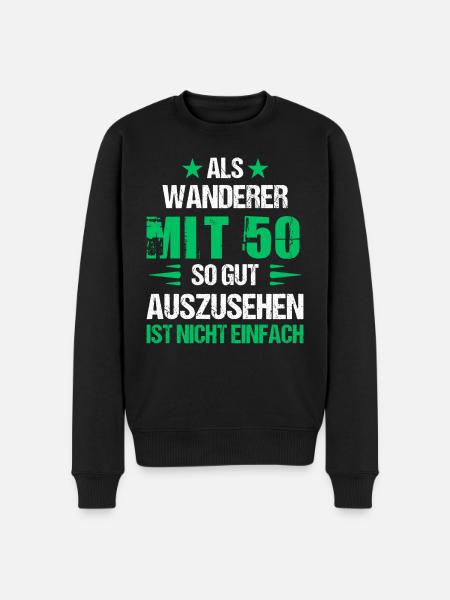 At 50 handsome hiker - Men's Premium Organic Jumper - black