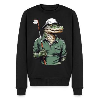 Krokodil Golfspieler Design Aesthetic Streetwear - Männer Premium Bio Pullover - Schwarz - Vorne - Nico (187cm)