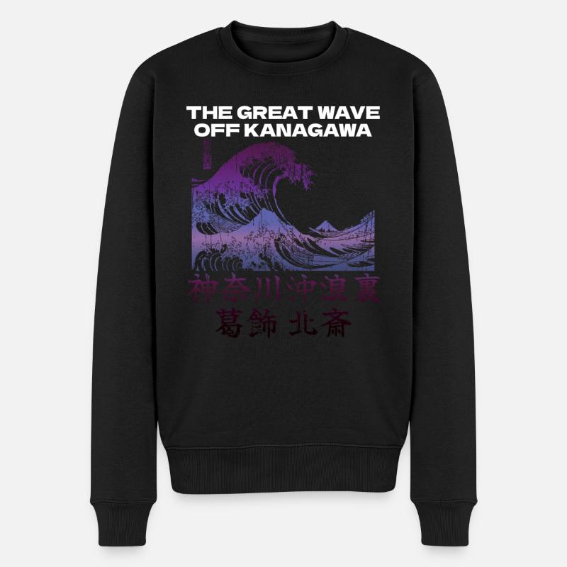 Japan Vaporwave 80er Ästhetik - Männer Premium Bio Pullover - Schwarz