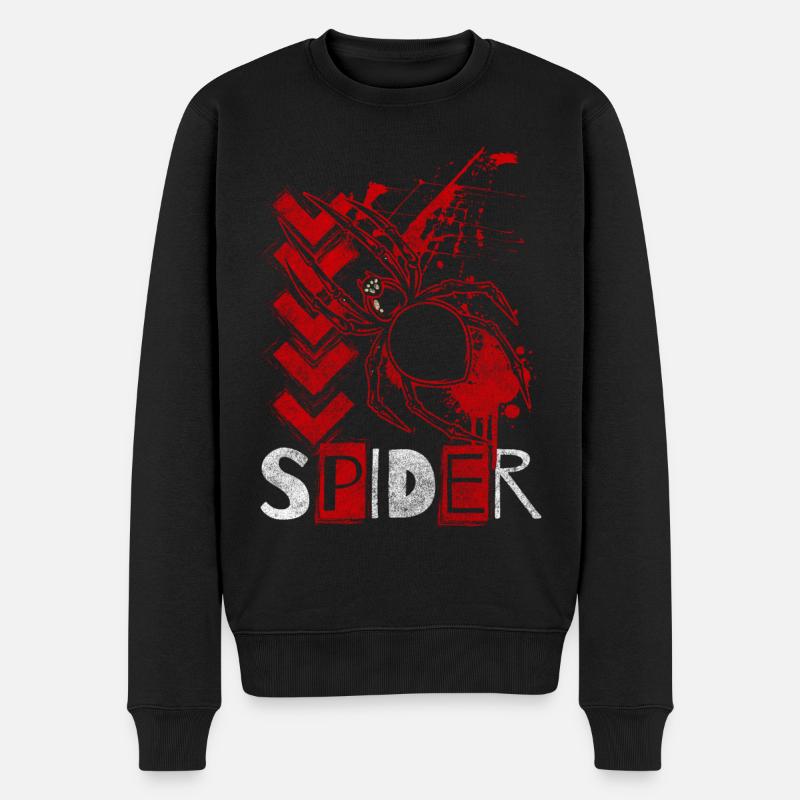 Araignées Arachnide Proie Terrarium - Pull Premium bio Homme - noir