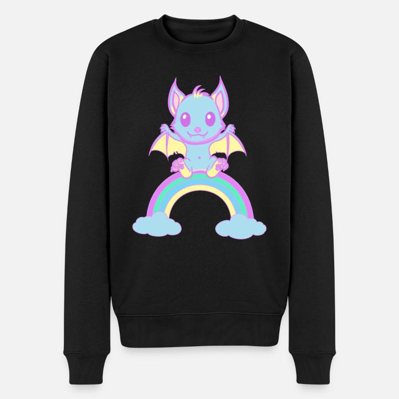 niedliche Fledermaus Fledermäuse - Männer Premium Bio Pullover - Schwarz