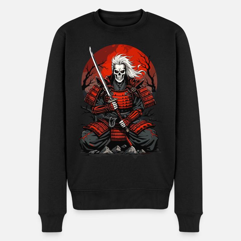 Uralte Samurai - Männer Premium Bio Pullover - Schwarz