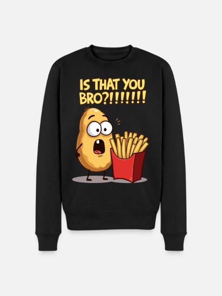 Potato Meet French Fries - Men's Premium Organic Jumper - black