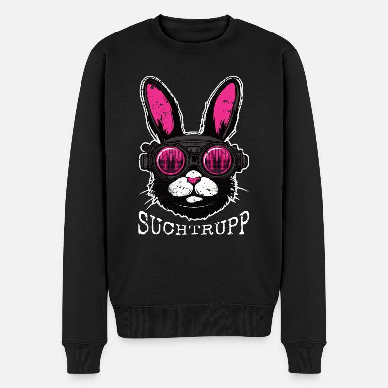 ostern osterhase suchtrupp - Männer Premium Bio Pullover - Schwarz