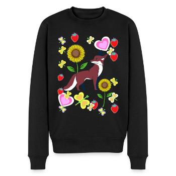 Années 80 Rétro Renard Renards Enfants Enfant Été - Pull Premium bio Homme - noir - Devant - Nico (187cm)