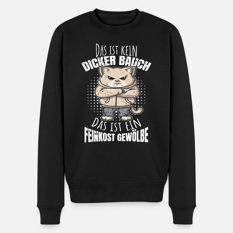 Dicker Bauch lustiger Spruch - Männer Premium Bio Pullover - Schwarz