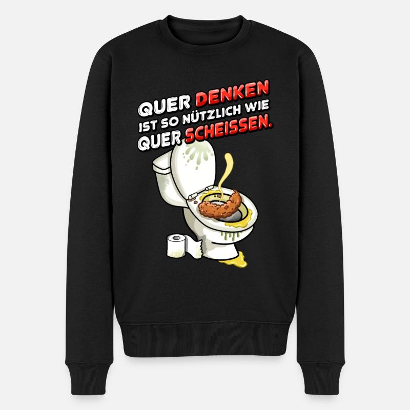 Quer Denken - Männer Premium Bio Pullover - Schwarz