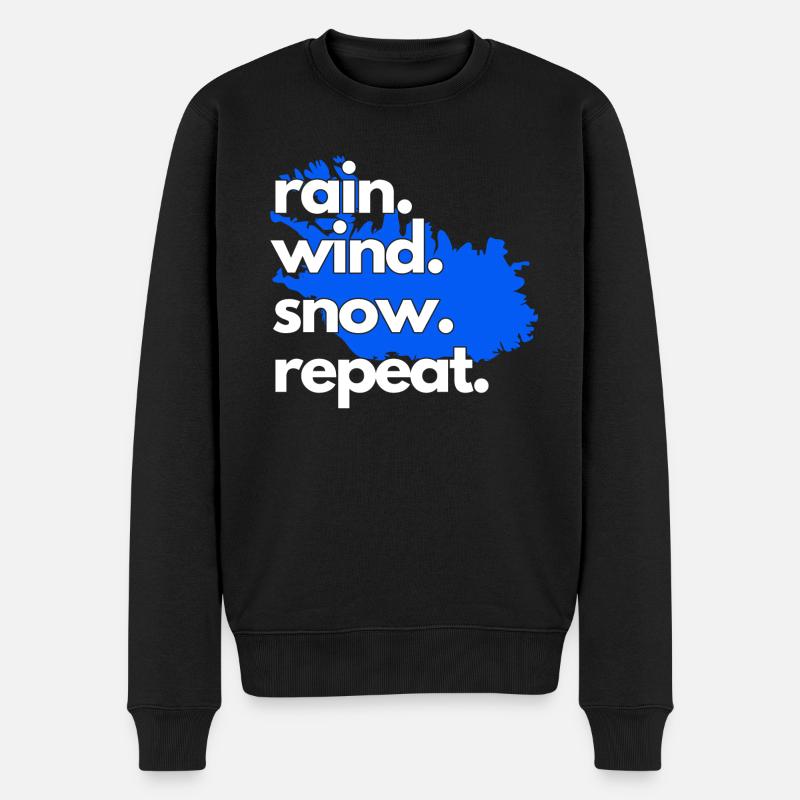 Island Wetter Iceland Wetterbericht - Männer Premium Bio Pullover - Schwarz