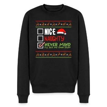 Christmas Xmas Saying Funny Witty Humor - Men's Premium Organic Jumper - black - Front - Nico (187cm)