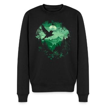 Kolibri Vogel Natur Tiere Wildnis Nektar - Männer Premium Bio Pullover - Schwarz - Vorne - Nico (187cm)