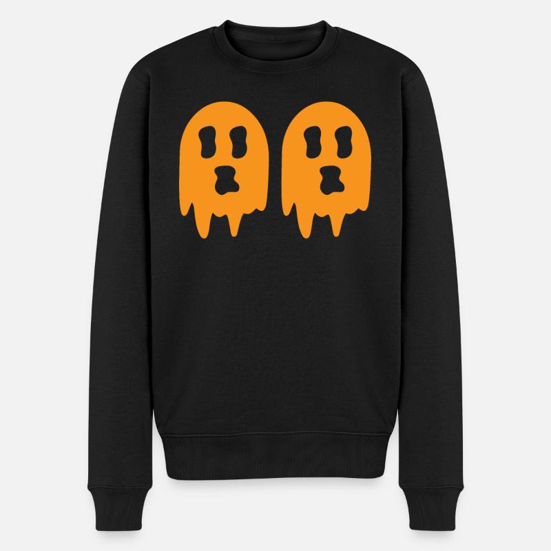 Halloween Geist Schädel - Männer Premium Bio Pullover - Schwarz