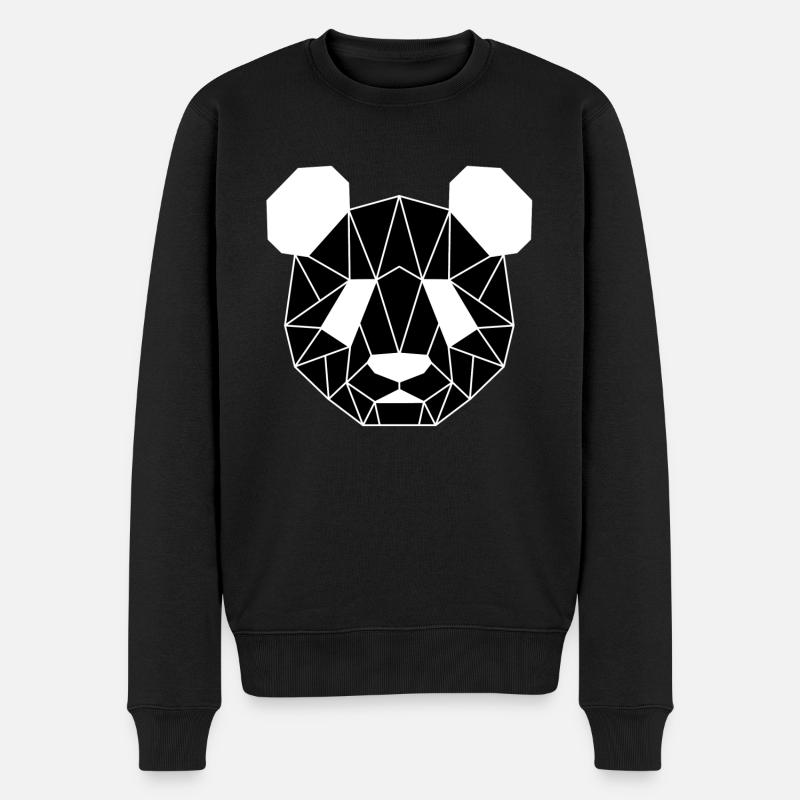 Panda - Männer Premium Bio Pullover - Schwarz