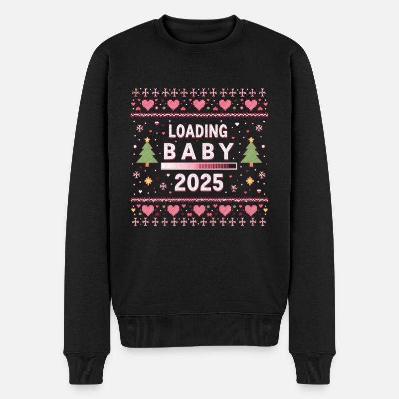 Ich werde Große Schwester 2025 Verkündung - Männer Premium Bio Pullover - Schwarz