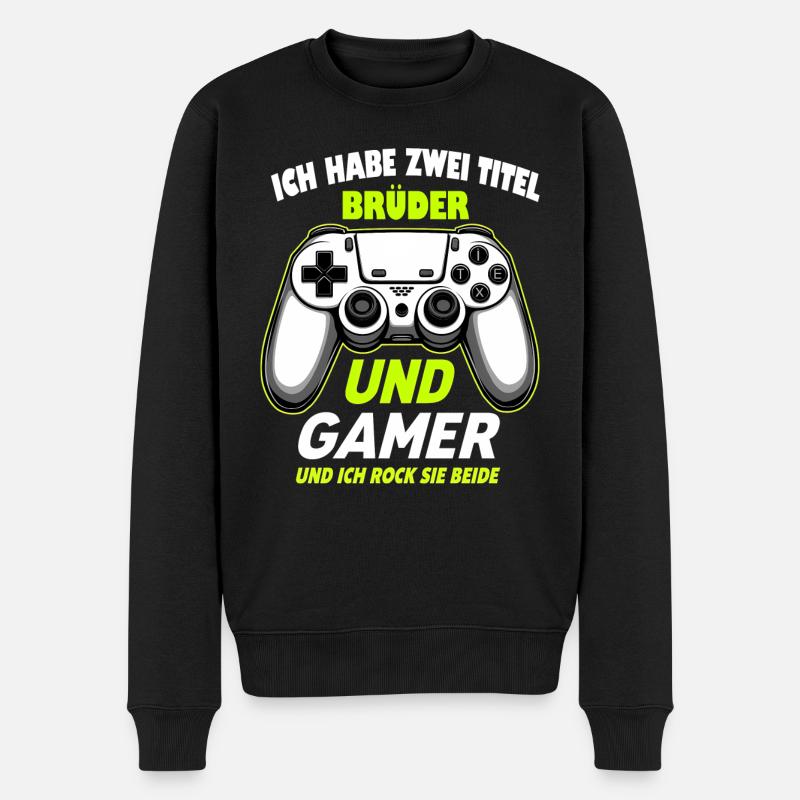 Gaming Kinder: Junge Zocken - Männer Premium Bio Pullover - Schwarz