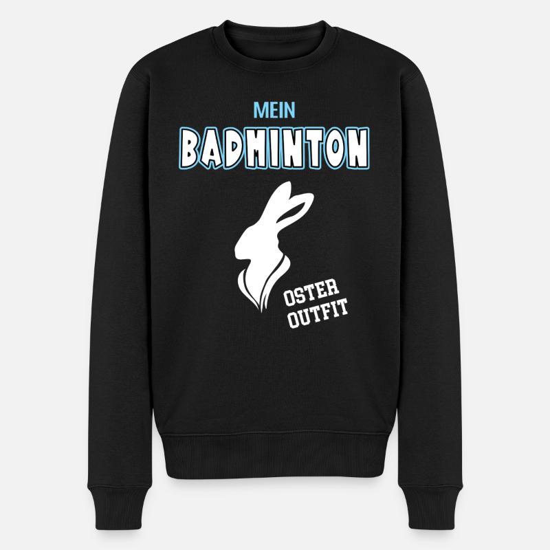 Badminton Oster Outfit Ostergeschenk Badmintoner - Männer Premium Bio Pullover - Schwarz