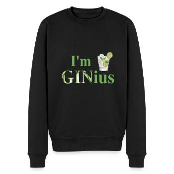 Gin - i am Ginius, lustig - Männer Premium Bio Pullover - Schwarz - Vorne - Nico (187cm)