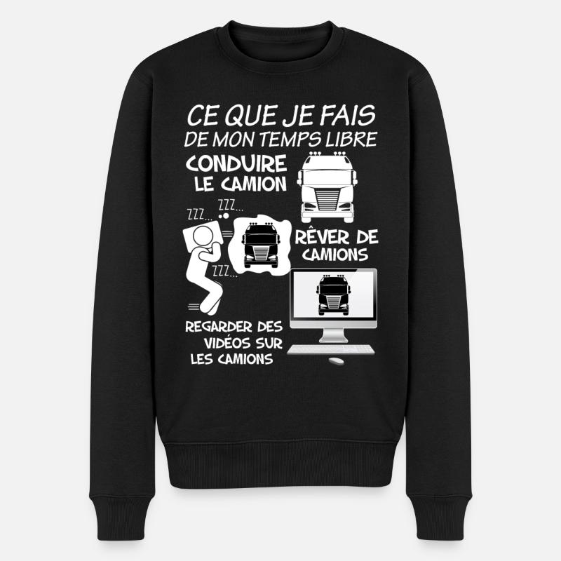 Le camion est ma passion cadeau chauffeur routier - Pull Premium bio Homme - noir