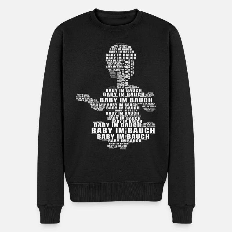 Baby Im Bauch Lustig Mama T-Shirt - Männer Premium Bio Pullover - Schwarz