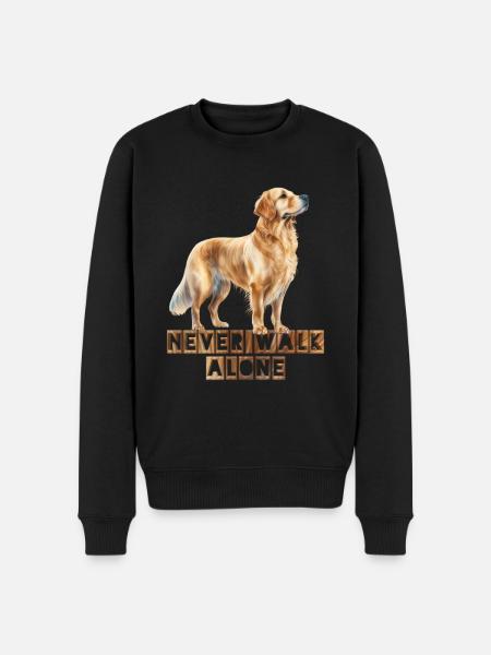 Golden Retriever - Men's Premium Organic Jumper - black