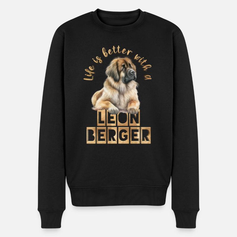 Leonberger | - Männer Premium Bio Pullover - Schwarz