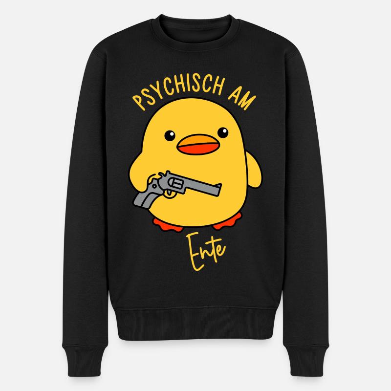 Psychisch am Ente - Männer Premium Bio Pullover - Schwarz