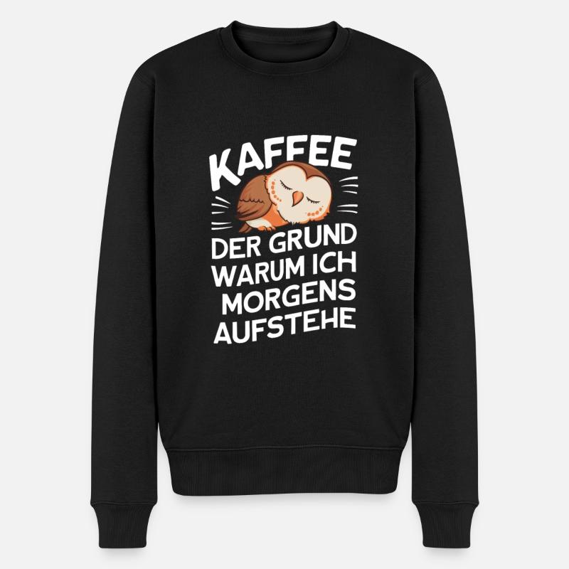 Nachteule Eule Eulen Vogel - Männer Premium Bio Pullover - Schwarz