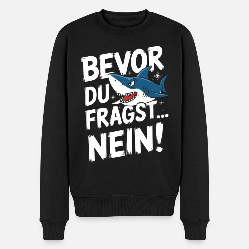 Hai Haifisch Haie Haifische - Männer Premium Bio Pullover - Schwarz