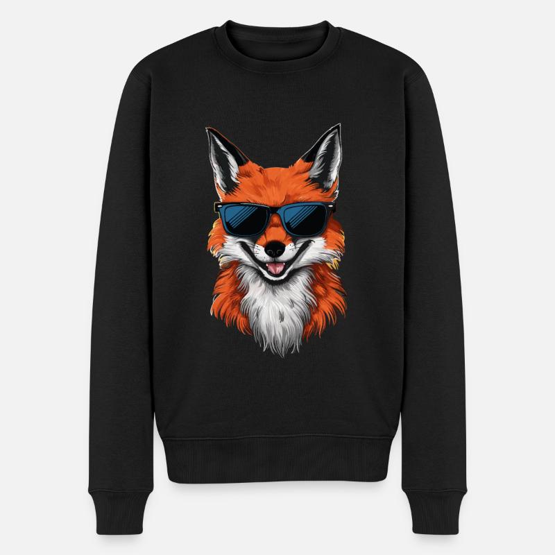 Fuchs Füchse Tier - Männer Premium Bio Pullover - Schwarz