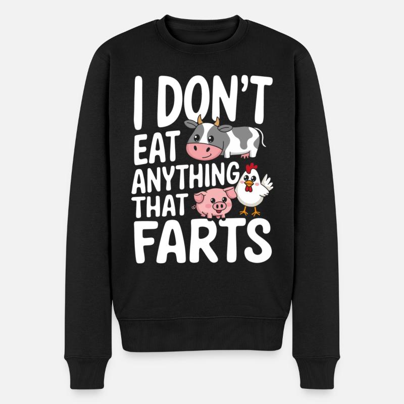 Vegetarisch Vegan Veggie Vegetarier - Männer Premium Bio Pullover - Schwarz