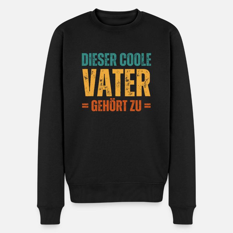 Dieser coole Vater gehört zu Personalisiert - Männer Premium Bio Pullover - Schwarz