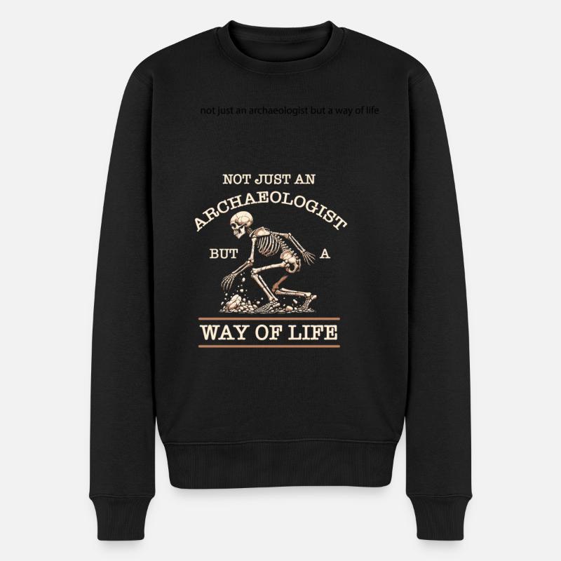 Archäologe - Männer Premium Bio Pullover - Schwarz