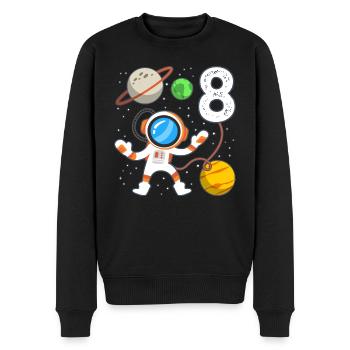 Little astronaut birthday 8 years old - Men's Premium Organic Jumper - black - Front - Nico (187cm)