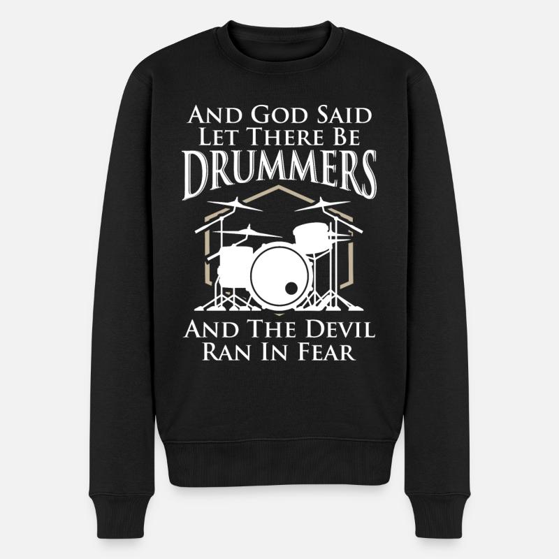 Drummers - Männer Premium Bio Pullover - Schwarz