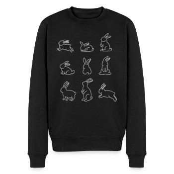 Kaninchen Aktivitäten Design für - Männer Premium Bio Pullover - Schwarz - Vorne - Nico (187cm)