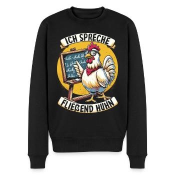 Lustige Sprüche Hühner Landwirt Geflügel Spruch - Männer Premium Bio Pullover - Schwarz - Vorne - Nico (187cm)