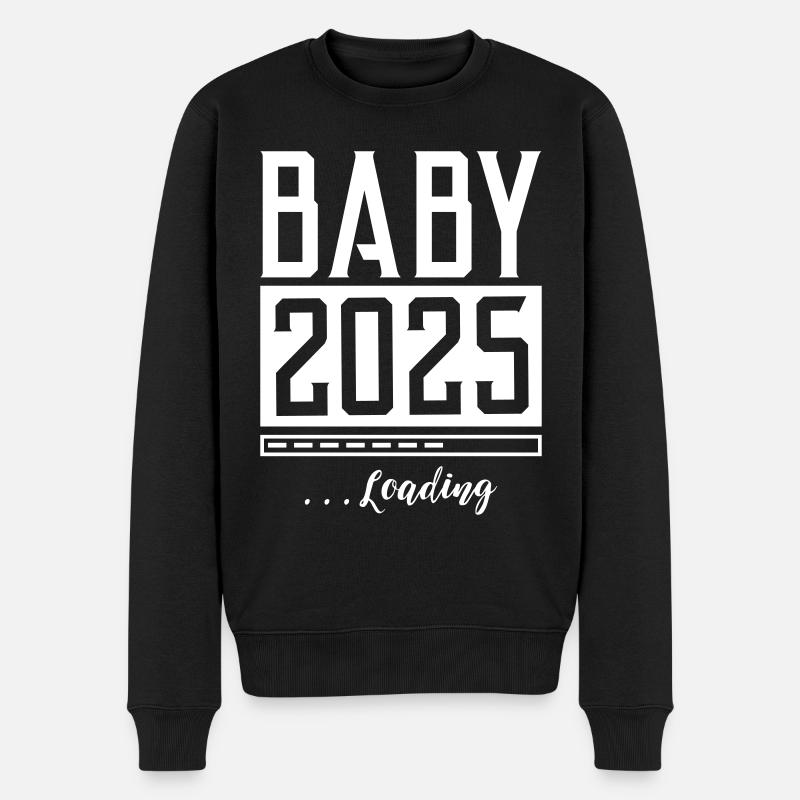 Baby 2025 Loading - Männer Premium Bio Pullover - Schwarz