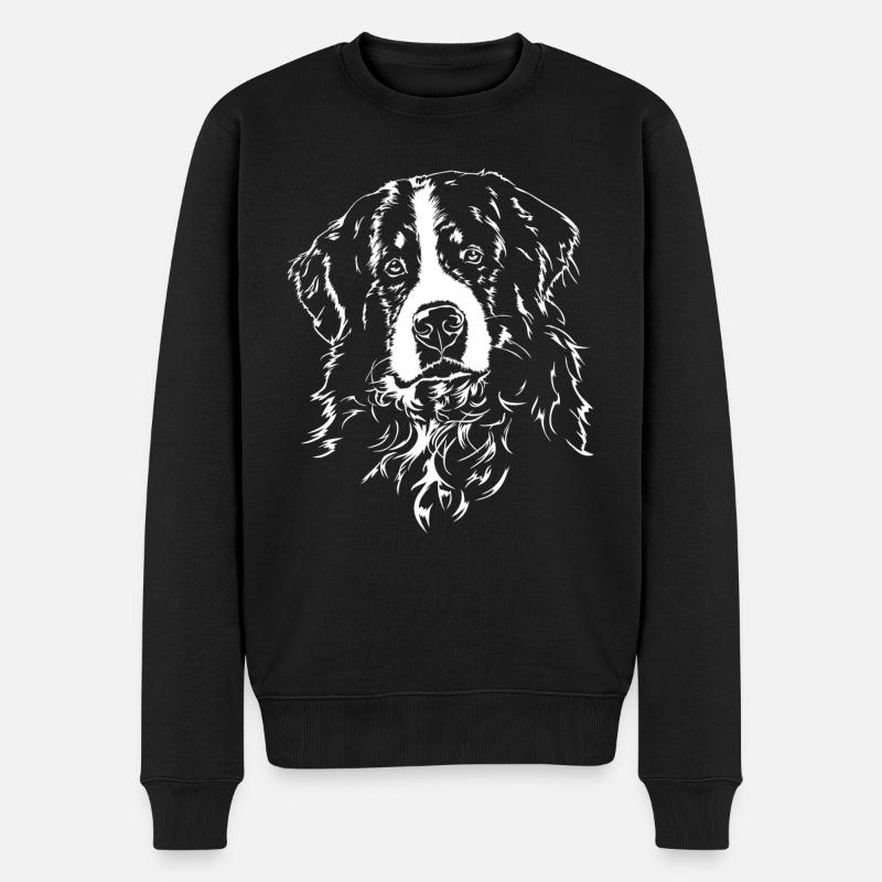 BERNER SENNENHUND Hundeportræt af Wilsigns hunde - Økologisk premium-sweatshirt til mænd - sort