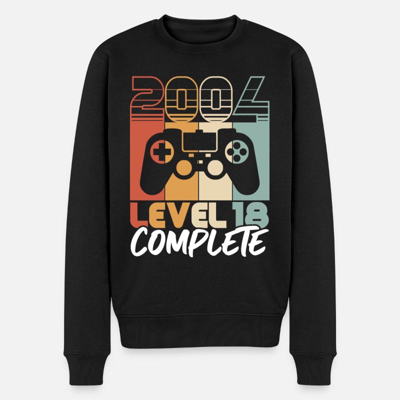 18 Geburtstag Jahrgang 2004 Level 18 Complete - Männer Premium Bio Pullover - Schwarz