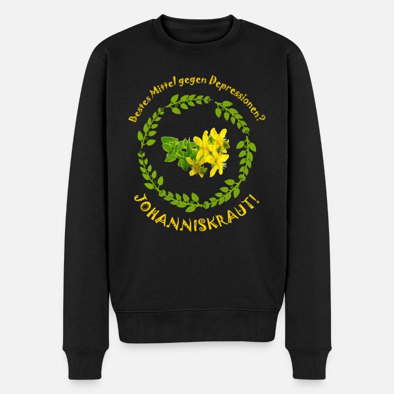 depressionen johanniskraut - Männer Premium Bio Pullover - Schwarz